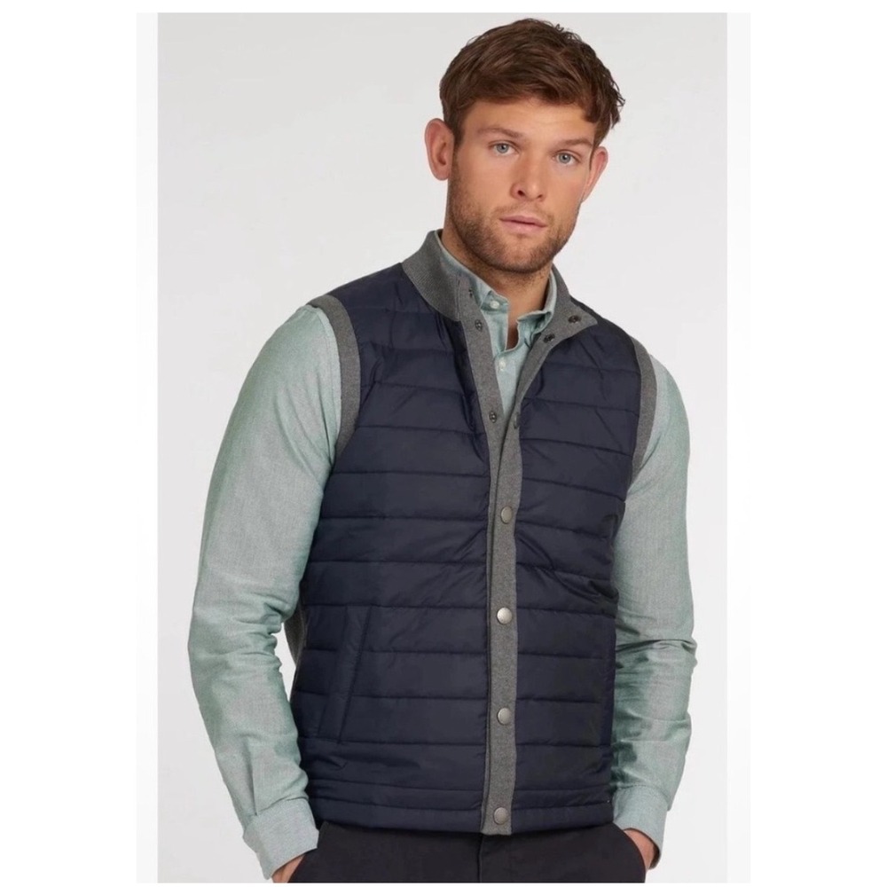 Barbour Essential Knit Gilet Puffer Hybrid Sweater Vest Mens XXL Preppy Heritage